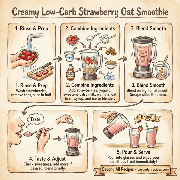 Creamy Low-Carb Strawberry Oat Smoothie instructions