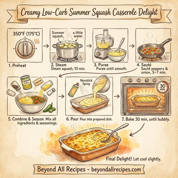 Creamy Low-Carb Summer Squash Casserole Delight instructions
