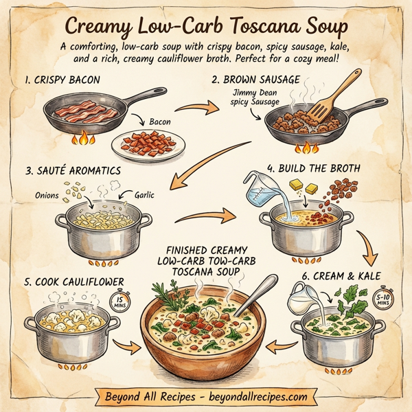 Creamy Low-Carb Toscana Soup instructions