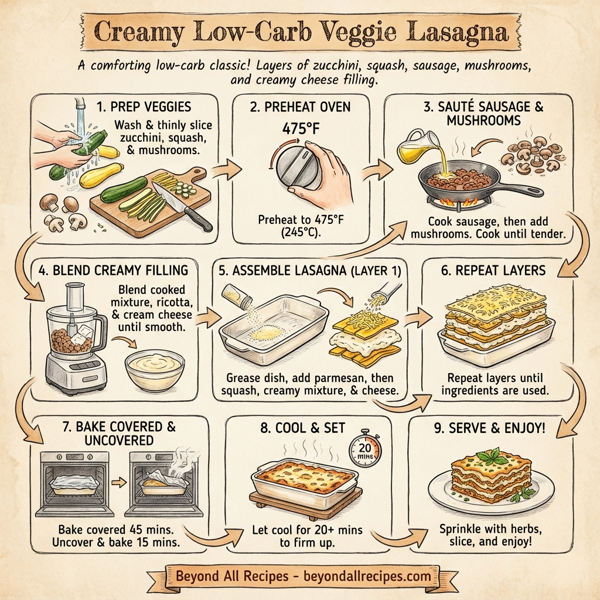 Creamy Low-Carb Veggie Lasagna instructions