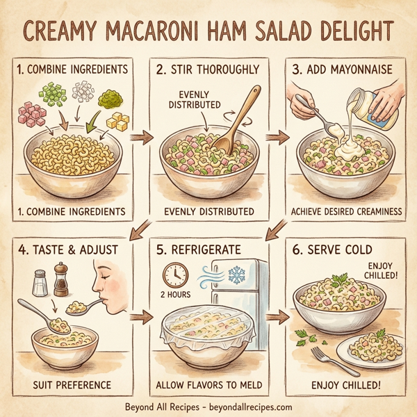 Creamy Macaroni Ham Salad Delight instructions
