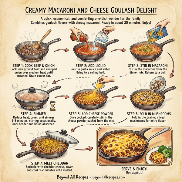 Creamy Macaroni and Cheese Goulash Delight instructions