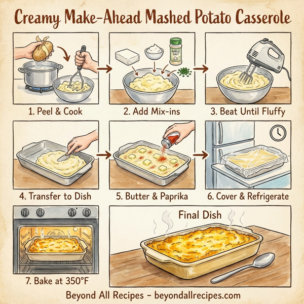 Creamy Make-Ahead Mashed Potato Casserole with Chive Infusion instructions