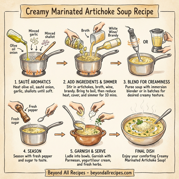 Creamy Marinated Artichoke Soup instructions