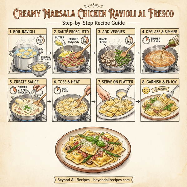 Creamy Marsala Chicken Ravioli Al Fresco instructions