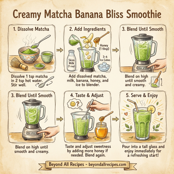 Creamy Matcha Banana Bliss Smoothie instructions