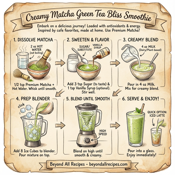 Creamy Matcha Green Tea Bliss Smoothie instructions