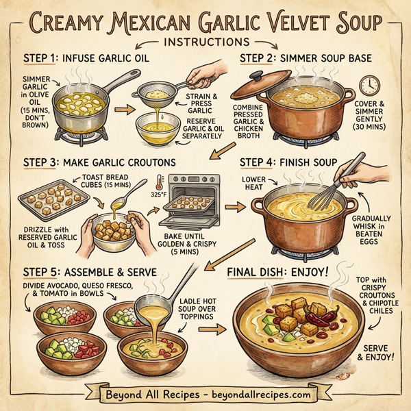 Creamy Mexican Garlic Velvet Soup instructions