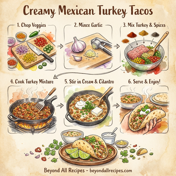 Creamy Mexican Turkey Tacos instructions