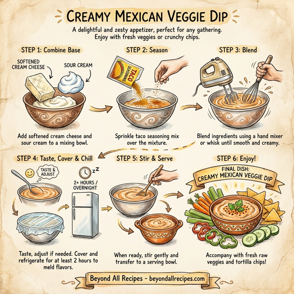 Creamy Mexican Veggie Dip instructions