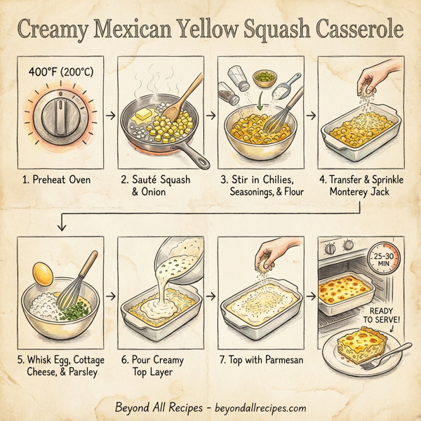 Creamy Mexican Yellow Squash Casserole instructions
