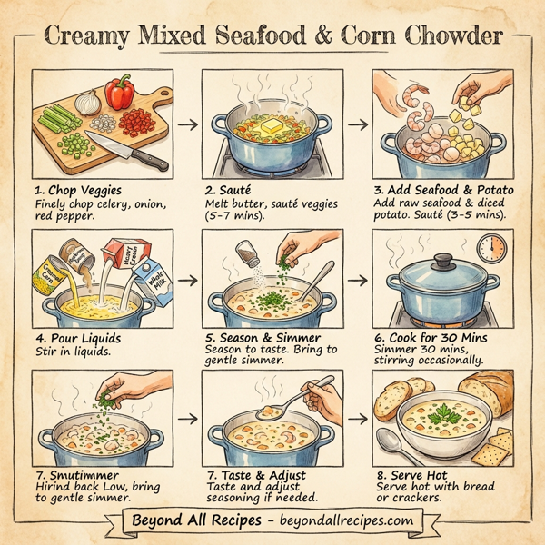 Creamy Mixed Seafood & Corn Chowder instructions