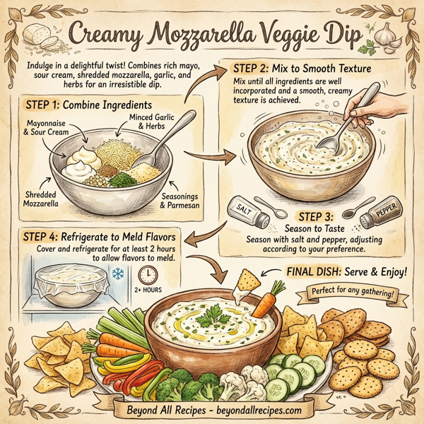 Creamy Mozzarella Veggie Dip instructions