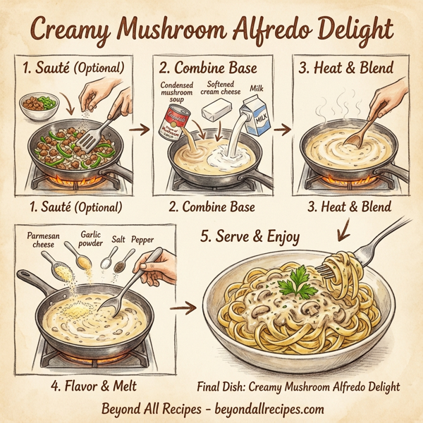 Creamy Mushroom Alfredo Delight instructions