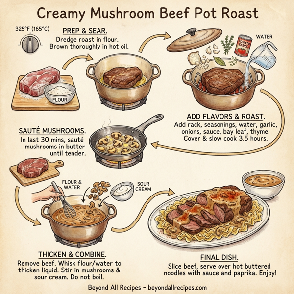 Creamy Mushroom Beef Pot Roast instructions