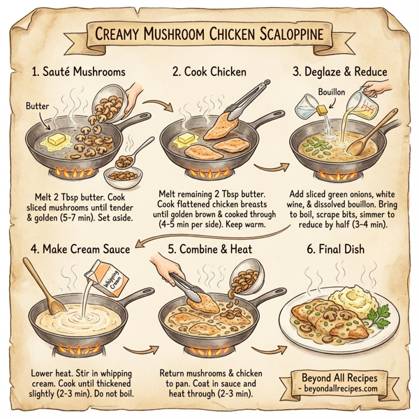 Creamy Mushroom Chicken Scaloppine instructions