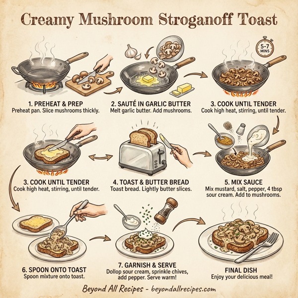 Creamy Mushroom Stroganoff Toast instructions
