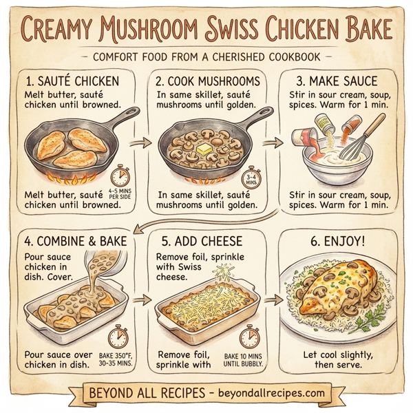 Creamy Mushroom Swiss Chicken Bake instructions