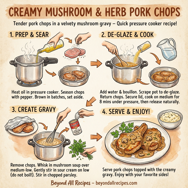 Creamy Mushroom & Herb Pork Chops instructions