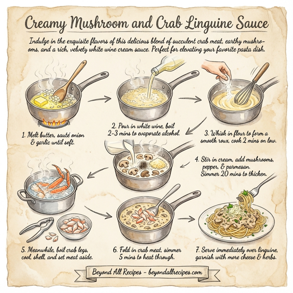 Creamy Mushroom and Crab Linguine Sauce instructions