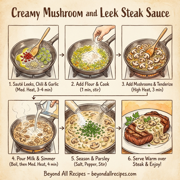 Creamy Mushroom and Leek Steak Sauce instructions