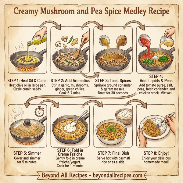 Creamy Mushroom and Pea Spice Medley instructions