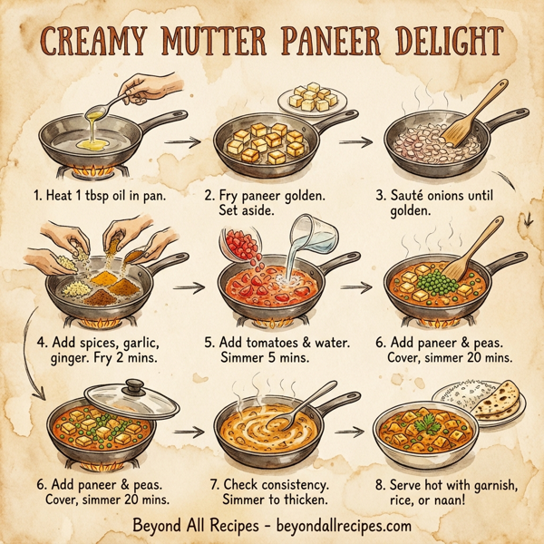Creamy Mutter Paneer Delight instructions