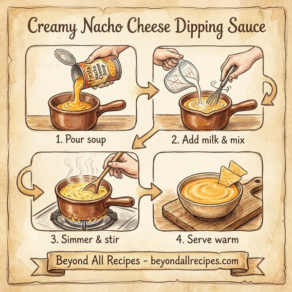Creamy Nacho Cheese Dipping Sauce instructions