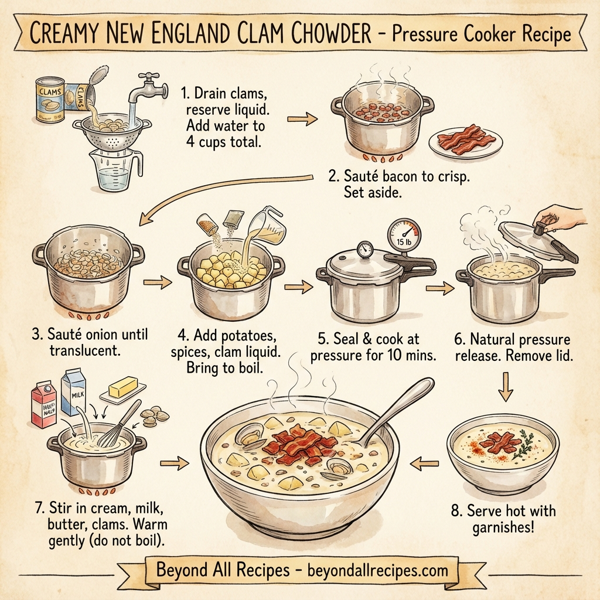 Creamy New England Clam Chowder in a Pressure Cooker instructions