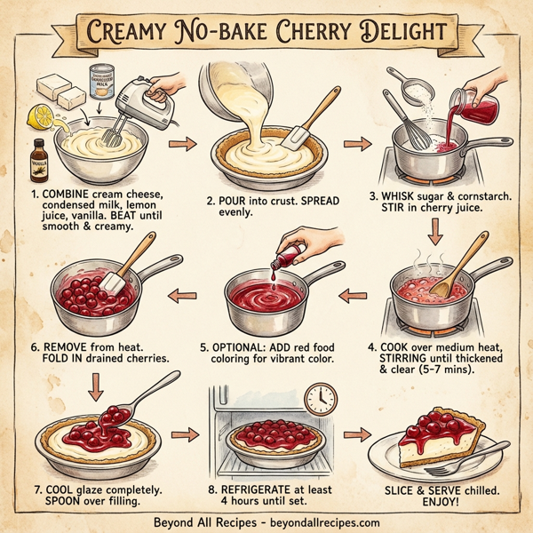 Creamy No-Bake Cherry Delight instructions