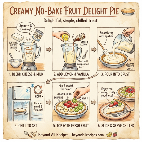 Creamy No-Bake Fruit Delight Pie instructions