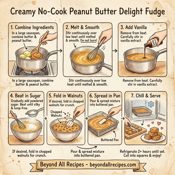 Creamy No-Cook Peanut Butter Delight Fudge instructions