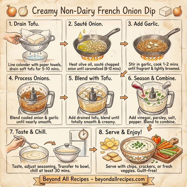 Creamy Non-Dairy French Onion Dip instructions