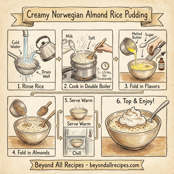 Creamy Norwegian Almond Rice Pudding instructions