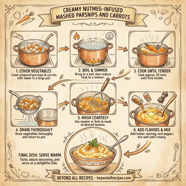 Creamy Nutmeg-Infused Mashed Parsnips and Carrots instructions