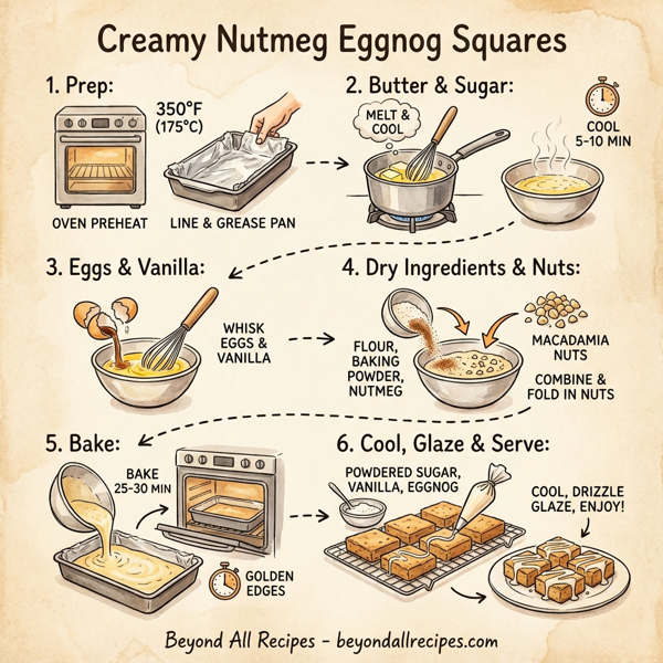 Creamy Nutmeg Eggnog Squares instructions