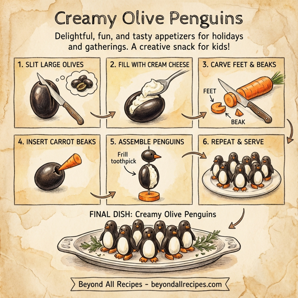 Creamy Olive Penguins instructions