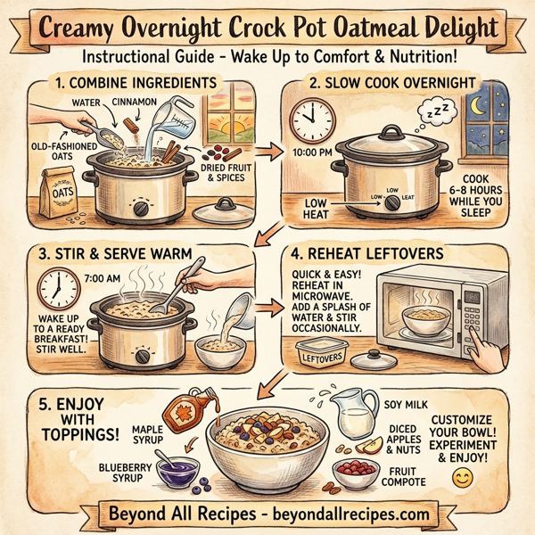 Creamy Overnight Crock Pot Oatmeal Delight instructions
