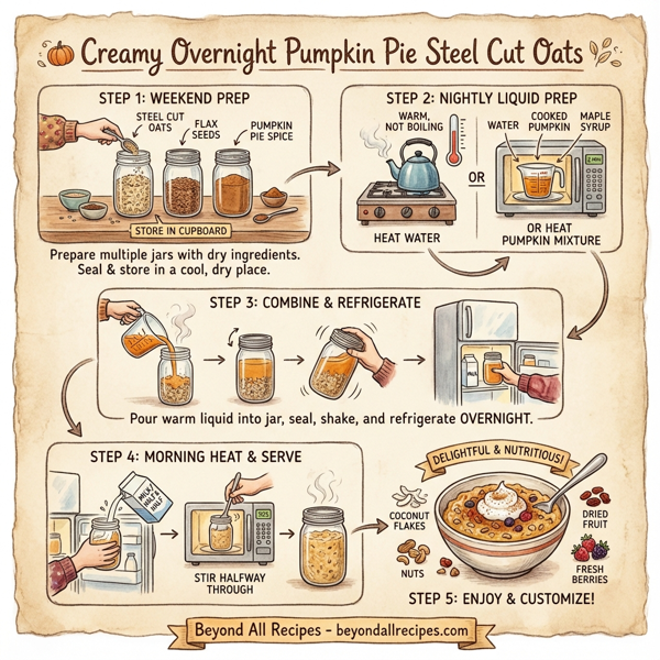 Creamy Overnight Pumpkin Pie Steel Cut Oats instructions