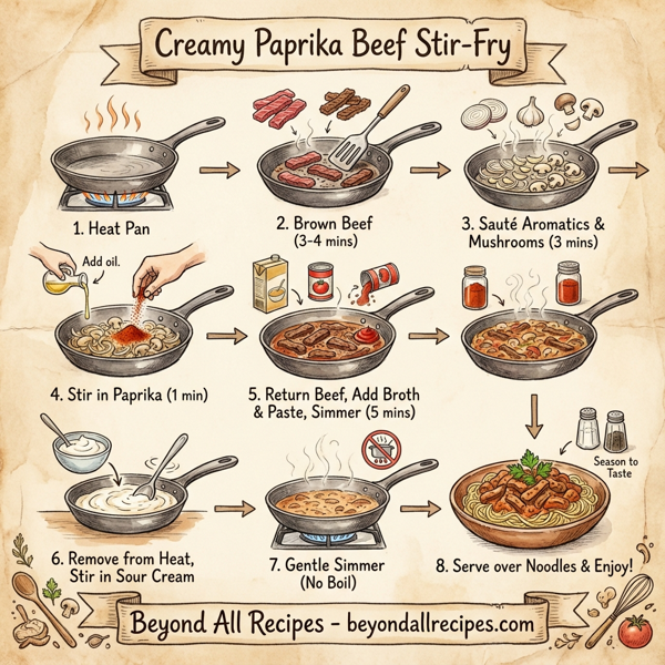 Creamy Paprika Beef Stir-Fry instructions