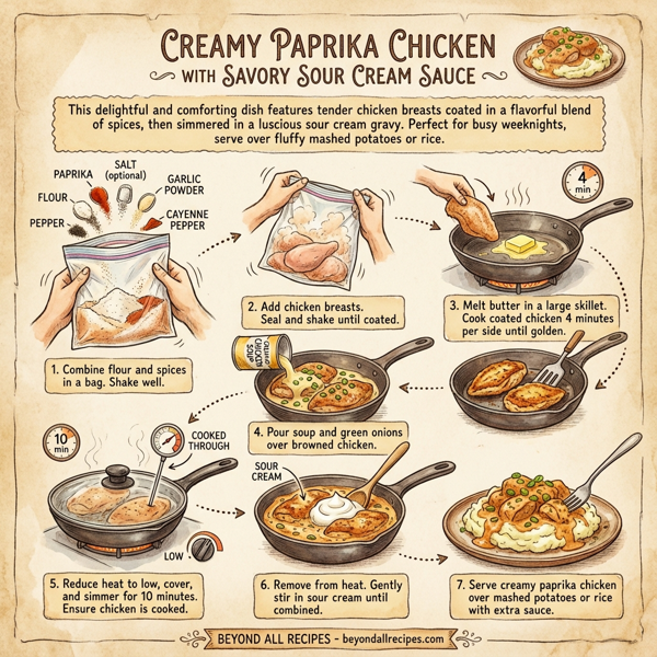 Creamy Paprika Chicken with Savory Sour Cream Sauce instructions