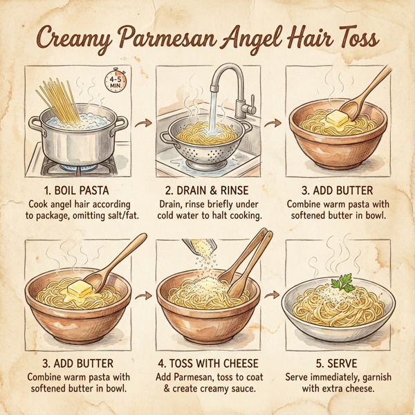 Creamy Parmesan Angel Hair Toss instructions