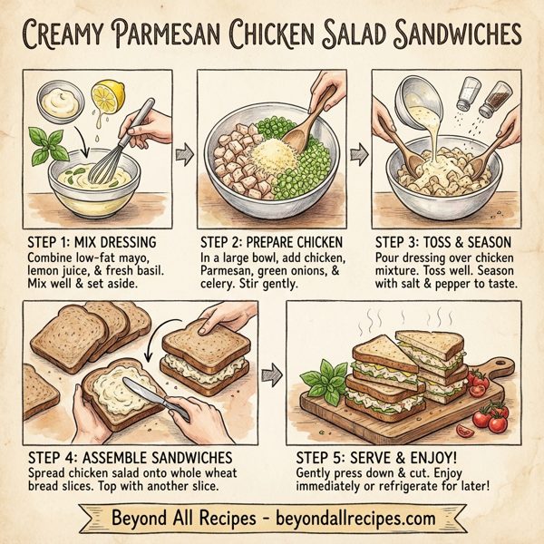Creamy Parmesan Chicken Salad Sandwiches instructions