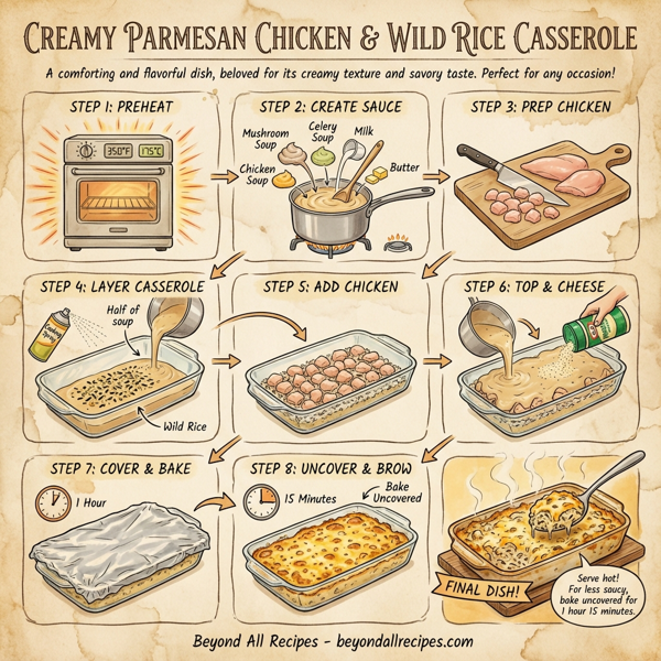 Creamy Parmesan Chicken and Wild Rice Casserole instructions
