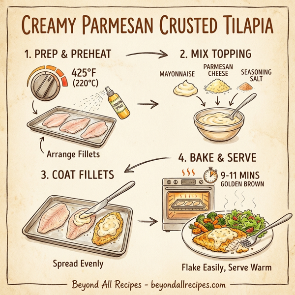 Creamy Parmesan Crusted Tilapia instructions