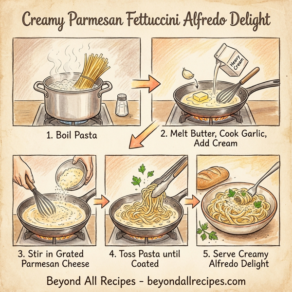 Creamy Parmesan Fettuccini Alfredo Delight instructions