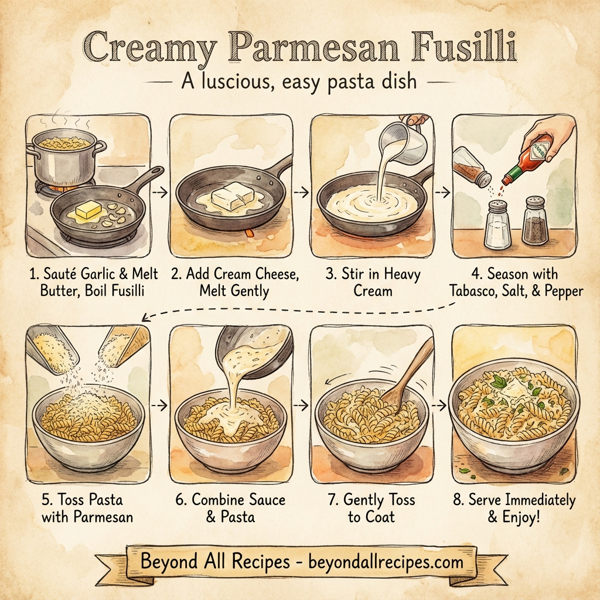 Creamy Parmesan Fusilli instructions