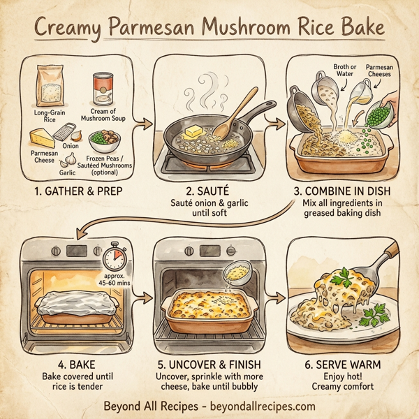 Creamy Parmesan Mushroom Rice Bake instructions