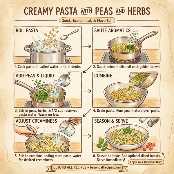 Creamy Pasta with Peas and Herbs instructions