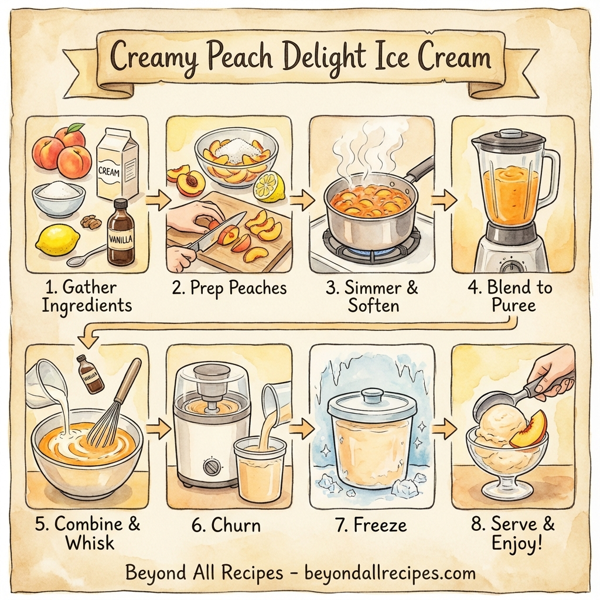 Creamy Peach Delight Ice Cream instructions
